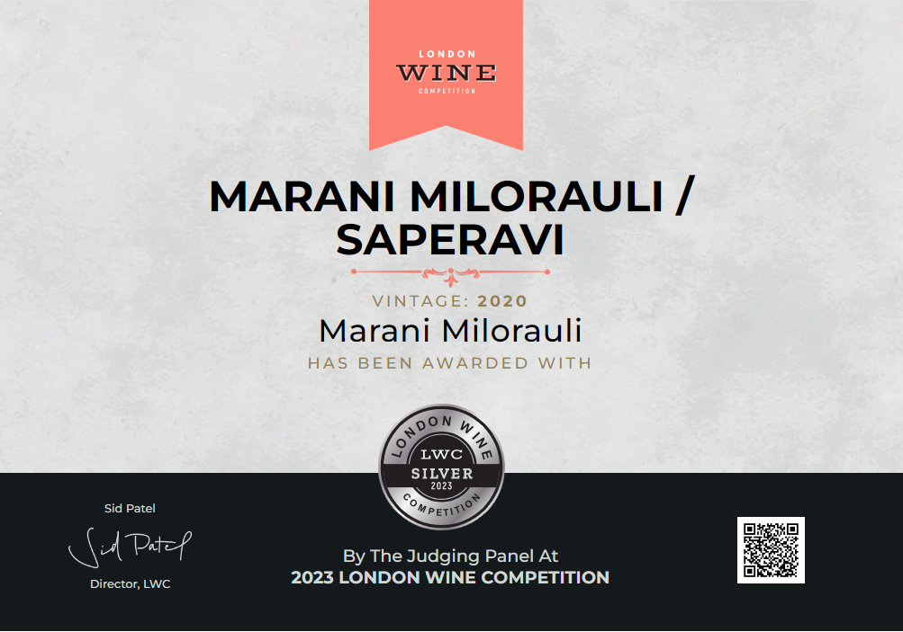 Marani Milorauli Wins Silver at the 2023 London Wine Competition